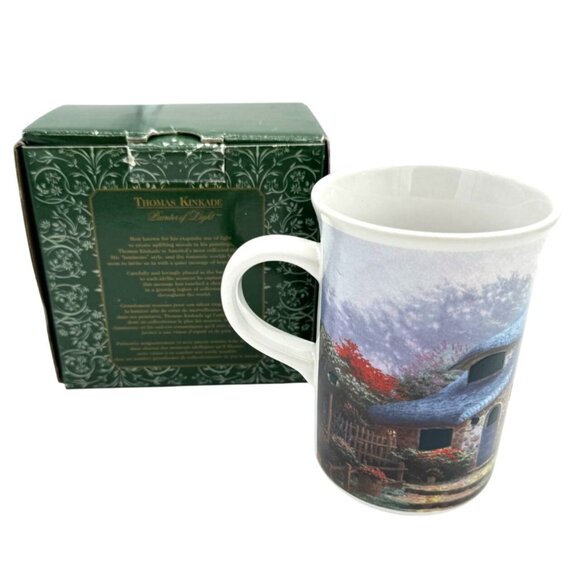 Thomas Kinkade Coffee Cup Mug w/ Box 'Lilac Cottage' 2004 - 9oz Ceramic 4"H - Picture 3 of 4